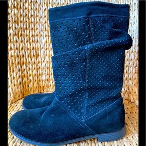 TOMS Black Suede Slouch Boots